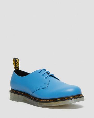 Blue Women's Dr Martens 1461 Iced Smooth Leather Oxfords Shoes | CA 349WNB